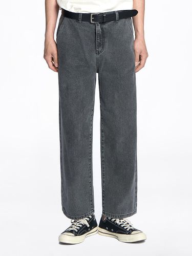 Crop Wide Dark Grey Denim Pants - THESTORI - Modalova