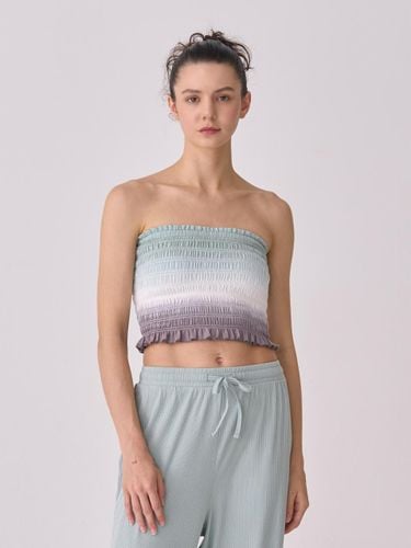 Wide Smocking Rain Drop Pattern Tube Top (OZTB5018) - ozez - Modalova