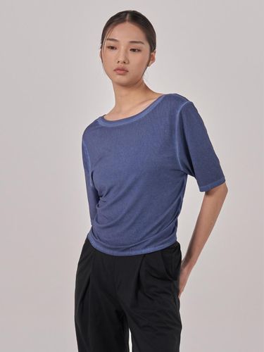 Reversible Short Sleeve Lightweight Cover-up [Indigo] (OZTS1136) - ozez - Modalova