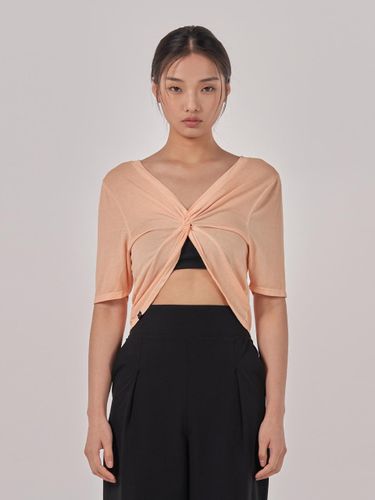 Reversible Short Sleeve Cover-up [Cream pink] (OZTS1136) - ozez - Modalova