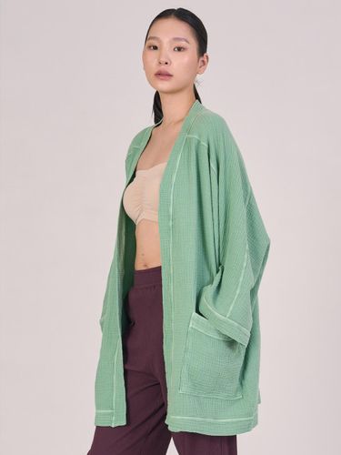 Cotton Yoryu Pigment Loose Fit Jacket [Green Apple] (OZTJ3027) - ozez - Modalova