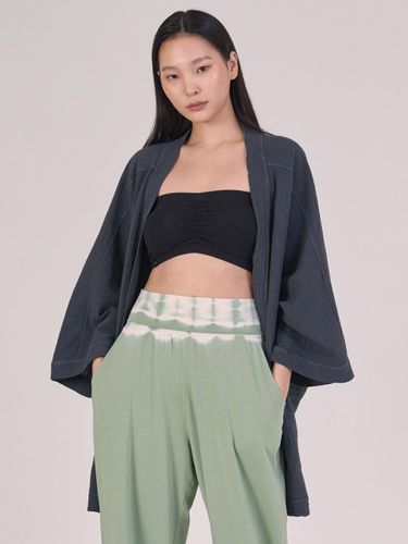 Cotton Yoryu Pigment Loose Fit Jacket [Charcoal] (OZTJ3027) - ozez - Modalova