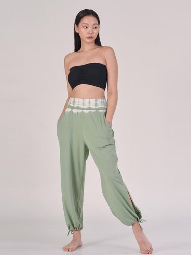 Waist Tie-Dye String Relaxed Fit Jogger Pants [GREEN] (OZPG6027) - ozez - Modalova