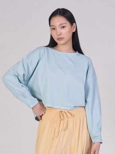 Pin-tuck Long Sleeve T-shirt [Sky GREEN] (OZS1158) - ozez - Modalova