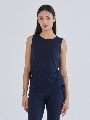 Side Shirring Modal Tank Top [Navy] (OZTS1169) - ozez - Modalova