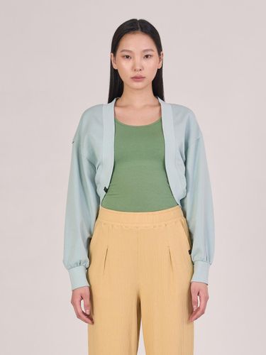 Cotton Terry Relaxed Fit Bolero Jacket [Sky Green] (OZTJ3030) - ozez - Modalova