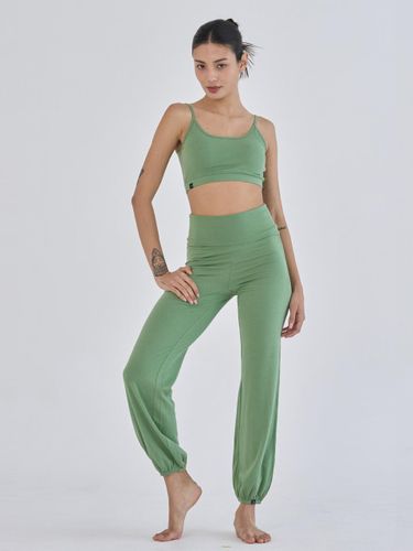 Fold-up Modal Cotton Blend Yoga Pants [Hunt Green] (OZPG6030) - ozez - Modalova