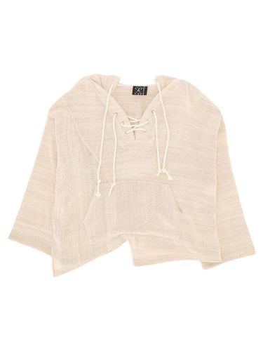 Cozy Oversized Lace-up Knit Top [White] - SETSETSET - Modalova