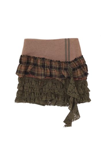 Tattered Elastic Ribbed Skort - SETSETSET - Modalova