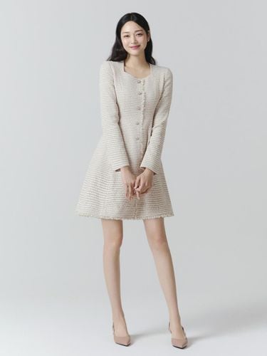 Wool Blend Tweed Square Neck Mini Dress (ITOBWOP350) - itMICHAA - Modalova