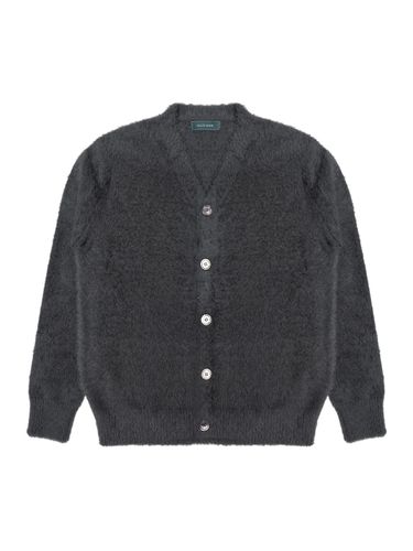 Soft Wool Hairy Texture Cardigan [Charcoal] (CA001) - ALL CLASSIC - Modalova