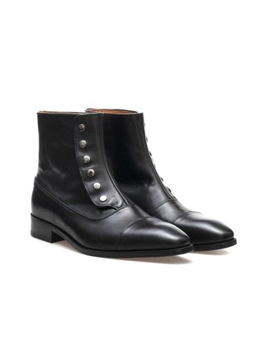 Italian Leather Button Boots [Black] (ALC140) - ALL CLASSIC - Modalova