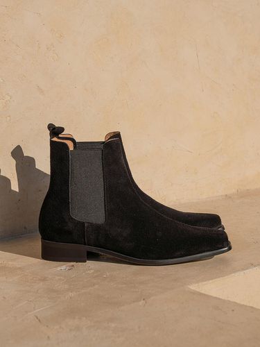 Square Toe Premium Suede Chelsea Boots [Black] (ALC080) - ALL CLASSIC - Modalova