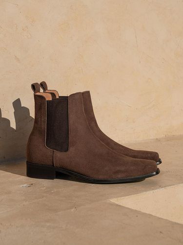 Square Toe Premium Suede Chelsea Boots [Dark Brown] (ALC080) - ALL CLASSIC - Modalova