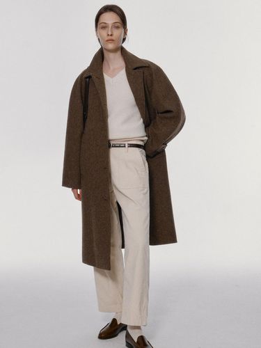 Wool Oversized Balmacaan Coat [Taupe] - NOTHING WRITTEN - Modalova