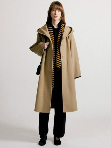 Lambswool Hooded Loose Fit Coat [Beige] - NOTHING WRITTEN - Modalova