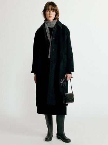 Oversized Single-breasted Wool Coat [Black] - NOTHING WRITTEN - Modalova