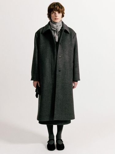 Oversized Single-breasted Wool Coat [Gray] - NOTHING WRITTEN - Modalova