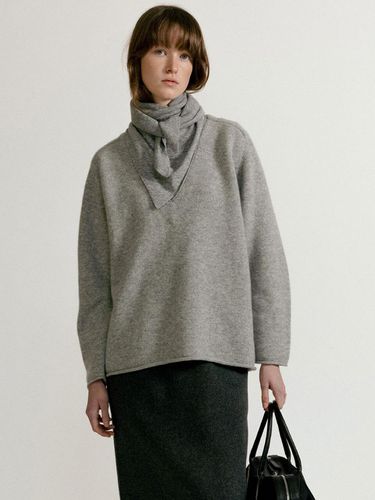 Wool Cashmere Deep V-neck Pullover [Gray] - NOTHING WRITTEN - Modalova