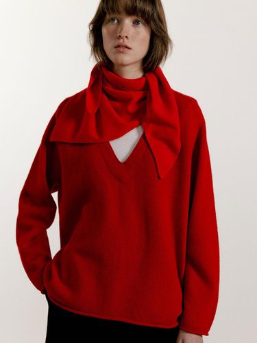 Wool Cashmere Deep V-neck Pullover [Red] - NOTHING WRITTEN - Modalova