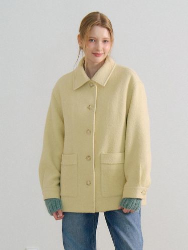 Wool Boucl Half Coat [Buttery Yellow] - VEM.VER - Modalova