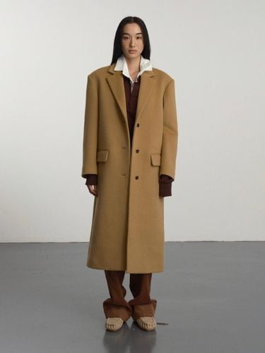 Button Single Long Wool Blend Coat [Camel] - GBH APPAREL - Modalova