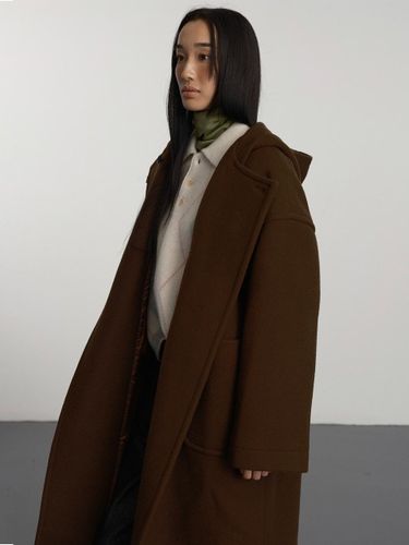 Hood Double Wool Reversible Coat [Brown] - GBH APPAREL - Modalova