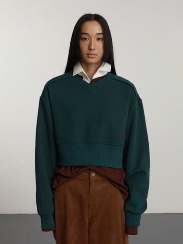 Cropped Ribbed Cotton Sweatshirt [Green] - GBH APPAREL - Modalova