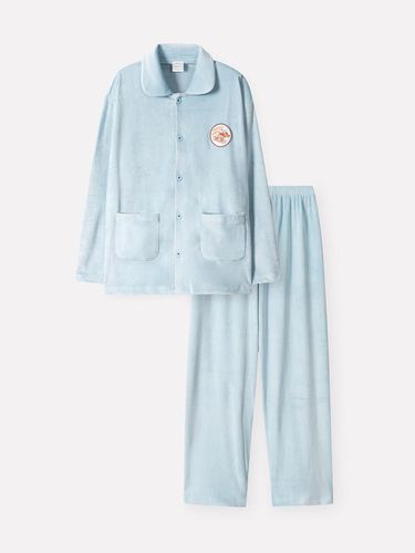 Velour Long Sleeve Camille Pajama Set (E056) - orcite - Modalova