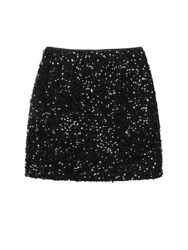 Sequin H-line Mini Skirt [Black] - Recur,ecur - Modalova