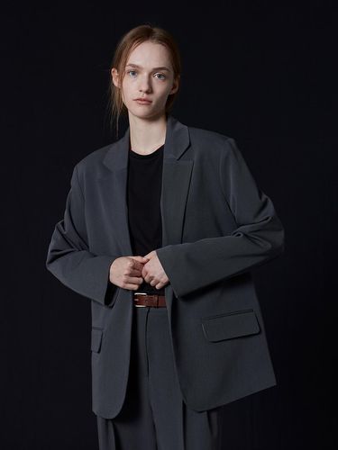 Single-breasted Relaxed Fit Blazer [BLUE GREY] - JULIAPEPE - Modalova