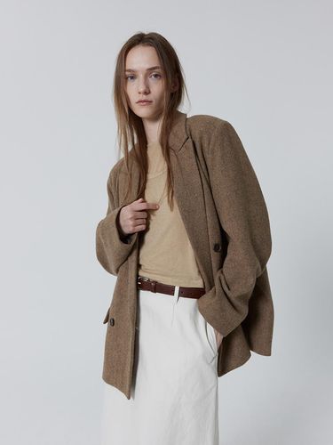 Oversized Double-Breasted Wool-Blend Jacket [Brown] - JULIAPEPE - Modalova