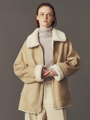 Eco Shearling Half Coat [Beige] - ahwe - Modalova