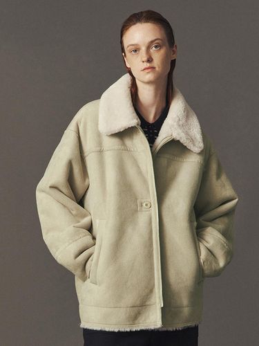 Eco Shearling Half Coat [Khaki] - ahwe - Modalova