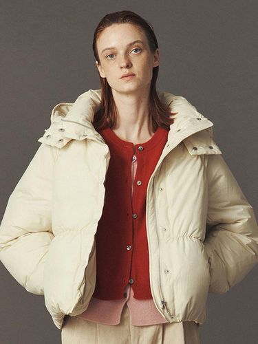 Hooded Puffer Premium Down Coat [Cream] - ahwe - Modalova