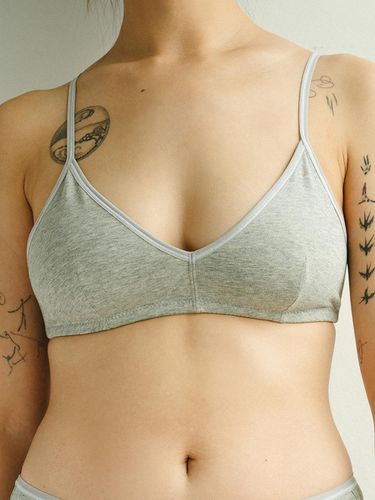 Organic Hookless Comfortable Bralette [Melange Grey] - Vivevive - Modalova