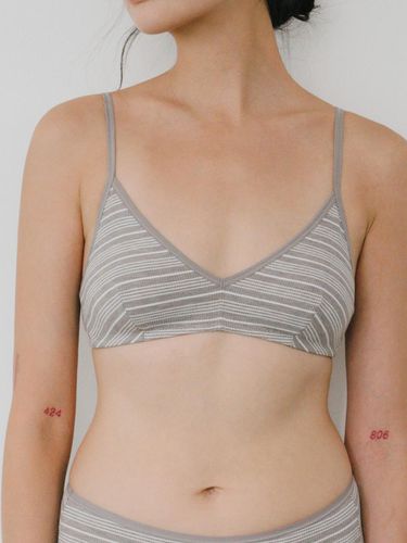 Hookless Ribbed Knit Bralette [Cloudy Grey] - Vivevive - Modalova