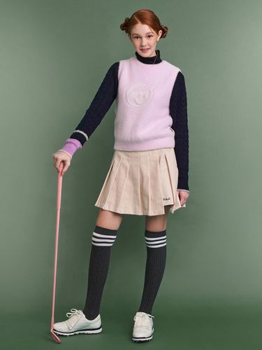 Twill Wrap Pleated Skirt [PINK] (MW4WS357) - P_LABEL - Modalova