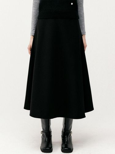 Double Wrap Long Elastic Skirt [Black] - LOEIL - Modalova