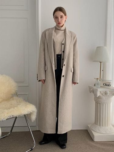 Double Wool Handmade Long Loose Fit Coat (VCOAT_018) - VASCARA - Modalova