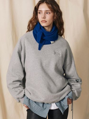 Raglan Adjustable String Double-Sided Fleece Sweatshirt [Melange Gray] - Between A and B - Modalova