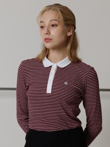 Striped Slim Fit Cotton T-shirt [Pink] - FREI - Modalova