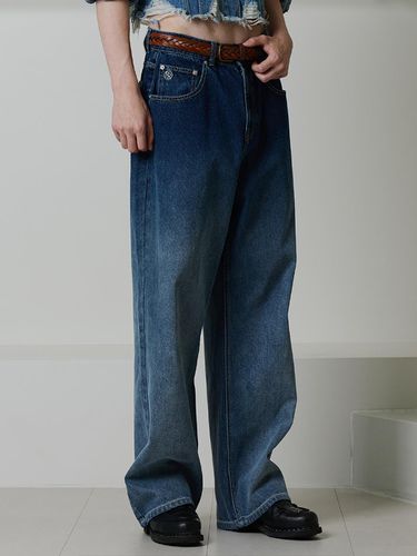 FR Logo Wide Cotton Denim Pants [BLUE] - FREI - Modalova