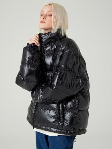 Urban Basic 2-Way Short Padded Jacket [Glossy Black] - URBANAGE - Modalova