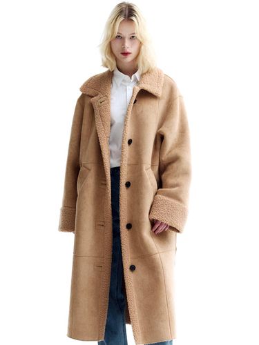 Vegan Suede Long Oversized Coat [CAMEL] - FREI - Modalova