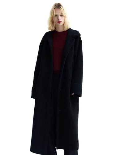 Vegan Suede Long Lightweight Horn Button Coat [BLACK] - FREI - Modalova