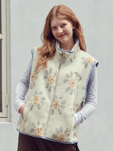 Cozy Floral Fleece Oversized Vest Jacket (AYJ301) [] - AMBLER - Modalova