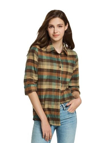 Flannel Check Cotton Button-Down Classic Shirt (WOF003) - CQR - Modalova