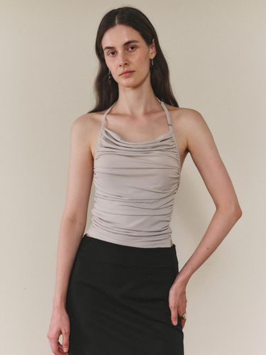 Back Tie Adjustable Halter Top [Light Grey] - LEUNI - Modalova