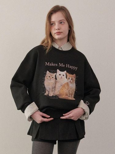 Cat Friends Sweatshirt [BLACK] - LuluChou - Modalova